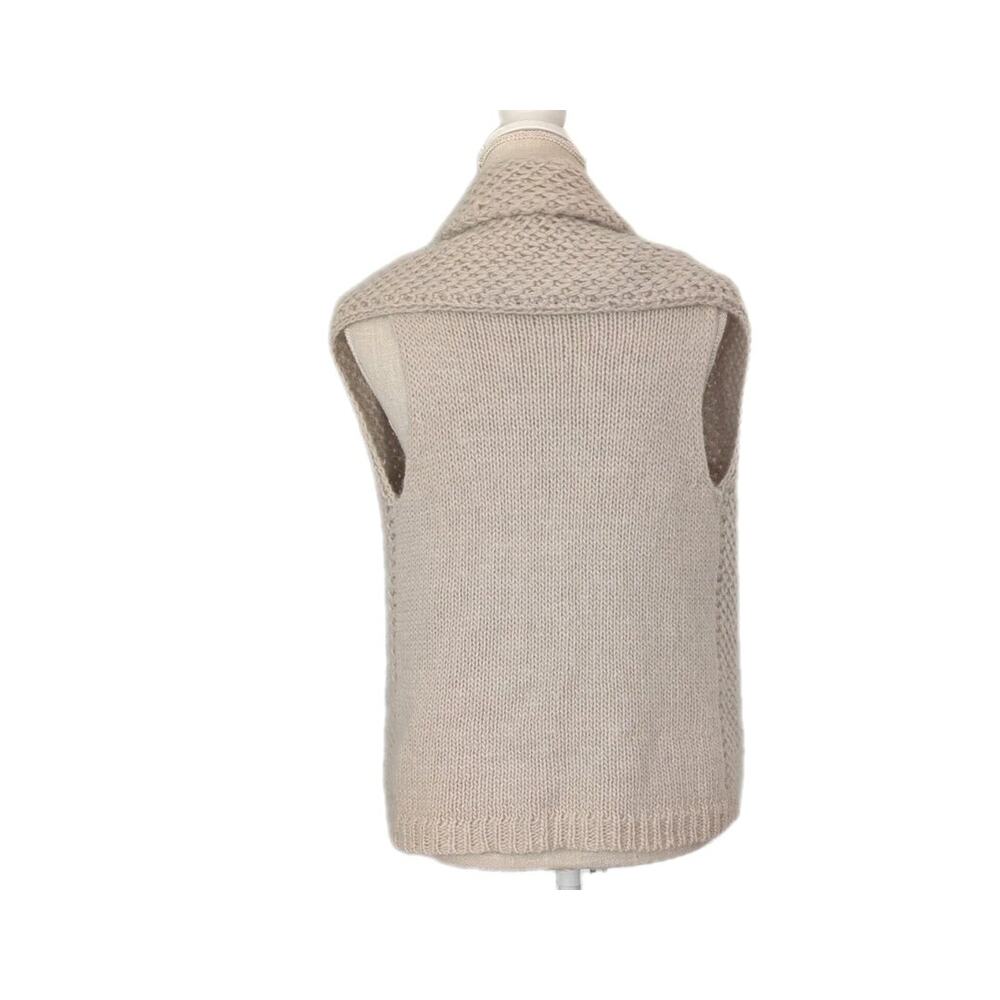 J Jill Women Sweater Vest Cardigan Sleeveless Ivory Alpaca Wool Blend Sz Small